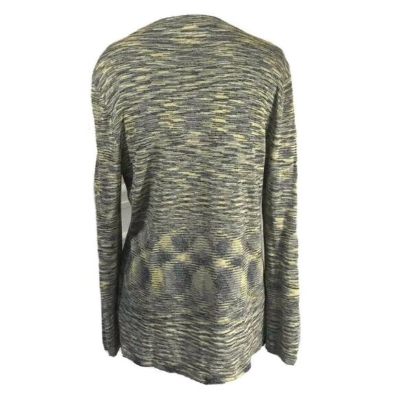 Jones New York Collection knit Long Sleeves Blouse gray mustard sz large - Picture 3 of 10